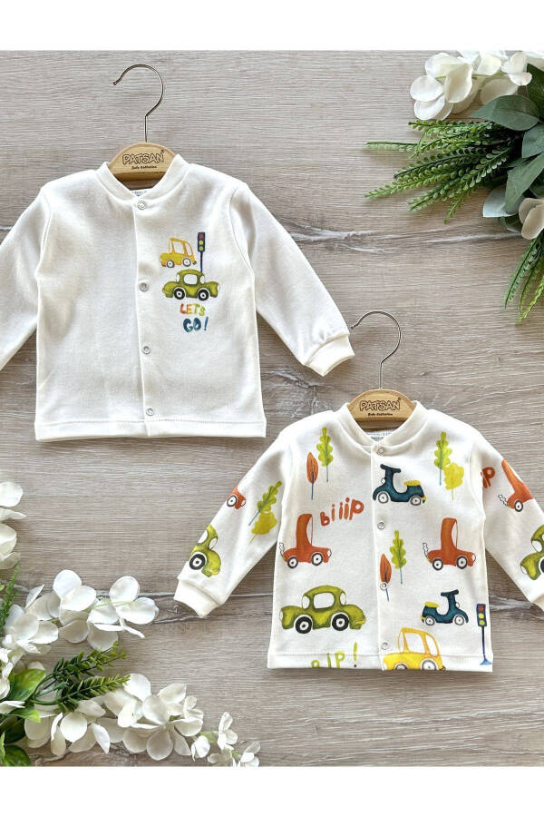 2-Piece Organic Cotton Baby Top & Bottom Set Cars - 1