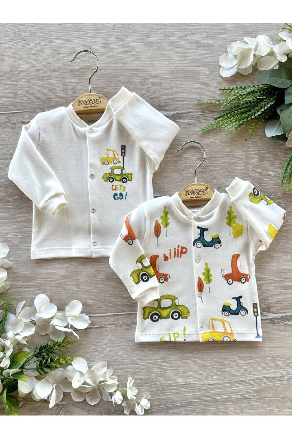 2-Piece Organic Cotton Baby Top & Bottom Set Cars - 3