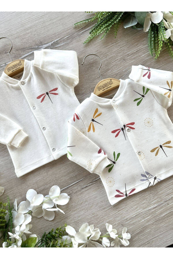 2-Piece Organic Cotton Baby Top & Cardigan Set Dragonfly - 1