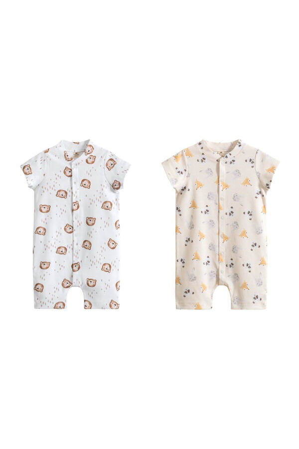 2-Piece Short-Sleeved Romper with Print Organic Cotton for Baby - 2