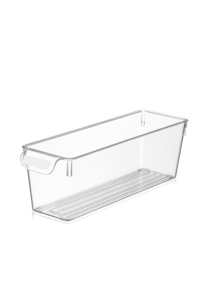 2-Piece Transparent Refrigerator Organizer - Slim In-Cabinet Organizer Multipurpose Bottle Jar Organizer - 2