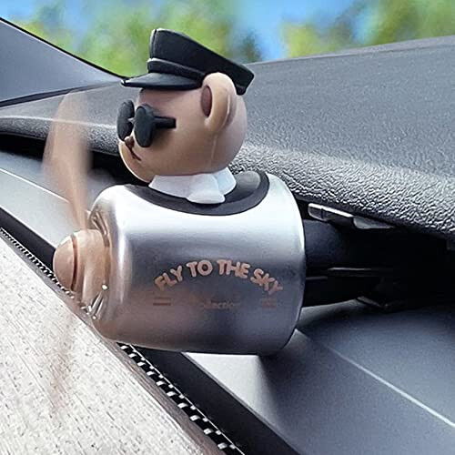 2 Pieces Car Air Fresheners, Cute Bear Pilot Car Diffuser, Propeller Air Outlet Vent Fresheners, Car Perfume Suitable for Car Interior Decoration (Bear (A+B)) - 5