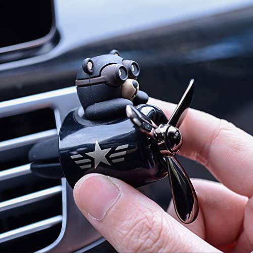 2 Pieces Car Air Fresheners, Cute Bear Pilot Car Diffuser, Propeller Air Outlet Vent Fresheners, Car Perfume Suitable for Car Interior Decoration (Bear (A+B)) - 6