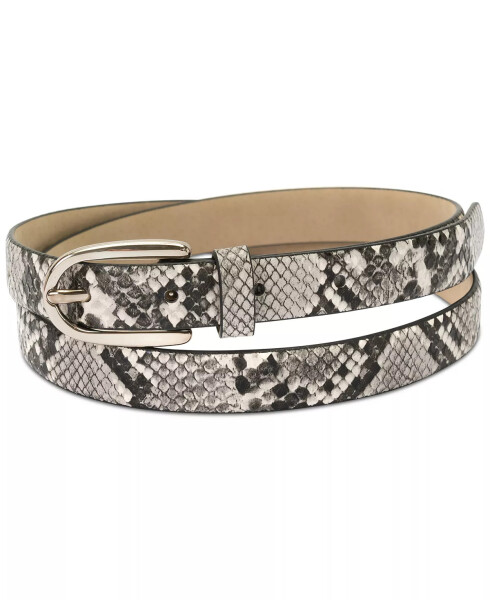 2-Pk Snake & Solid Belt, Created for Modazone Black Whit - 3