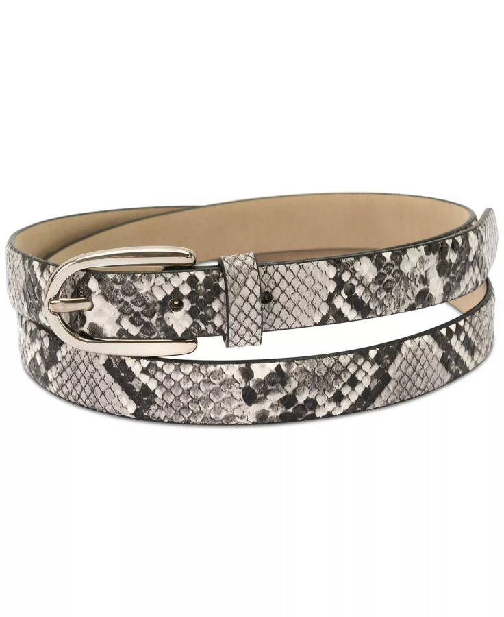 2-Pk Snake & Solid Belt, Created for Modazone Black Whit - 3