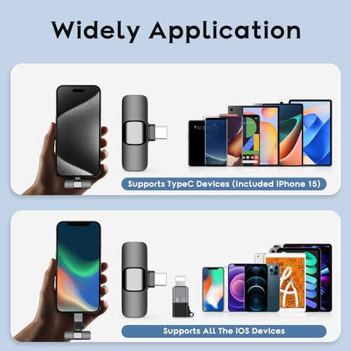 2-х пакетный мини-беспроводной лаvalierный микрофон Type C для iPhone 15, устройств iOS и Android - шумоподавляющий петличный микрофон для записи, микрофон с зажимом, всенаправленный лаvalierный микрофон для видеозаписи, Tiktok, Youtube, Vlog - 5