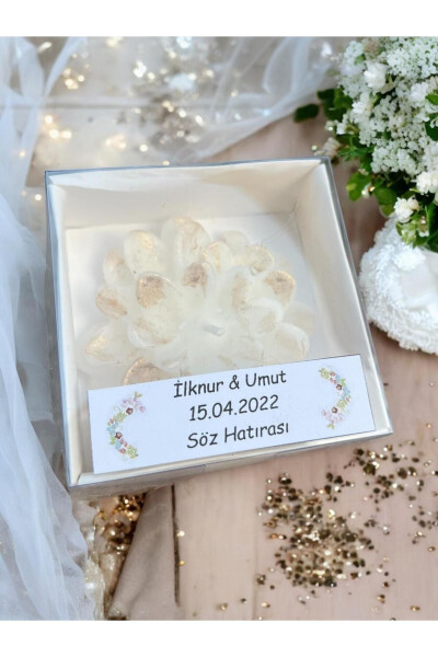 20 Adet Altın Varaklı Lotus Mum, Nikah Şekeri, Doğum, Sünnet, Düğün Nişan Söz, Kına, Doğum Günü - 1