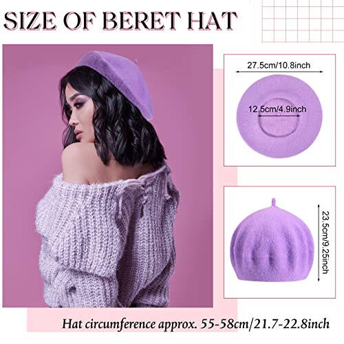 20 Pieces Wool Berets for Women French Beret Multicolored Painters Hat Winter Artist Beret Hat for Women Girls Men Party Indoor Outdoor - 2