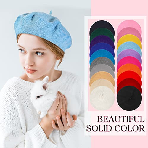 20 Pieces Wool Berets for Women French Beret Multicolored Painters Hat Winter Artist Beret Hat for Women Girls Men Party Indoor Outdoor - 4