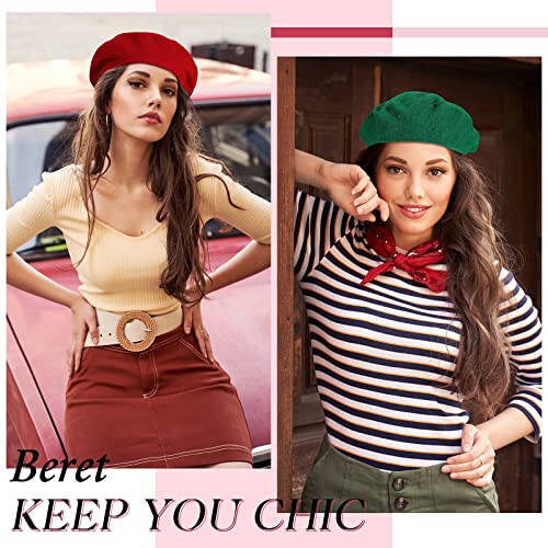 20 Pieces Wool Berets for Women French Beret Multicolored Painters Hat Winter Artist Beret Hat for Women Girls Men Party Indoor Outdoor - 6