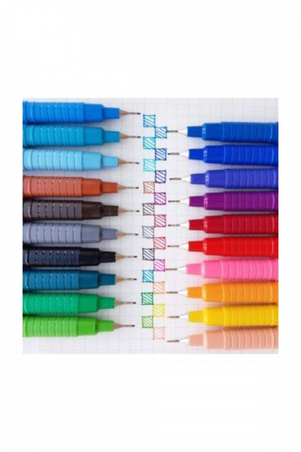 200 Fineliner 0.4 Mm İnce Uçlu Yazı Ve Çizim Kalemi 15 Renk Set - 12