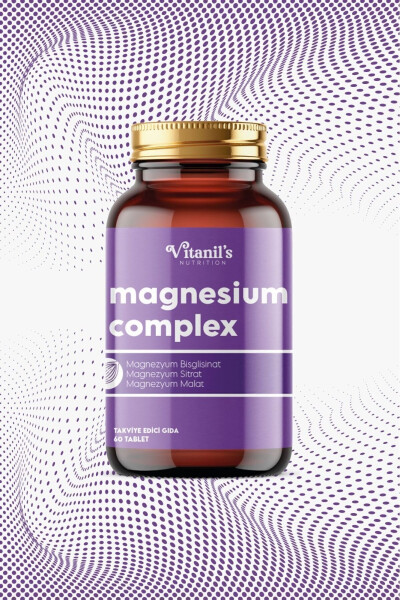 200 Mg Magnesium Complex 60 Tablets Mineral, Magnesium Malate, Citrate, Bisglycinate - 3