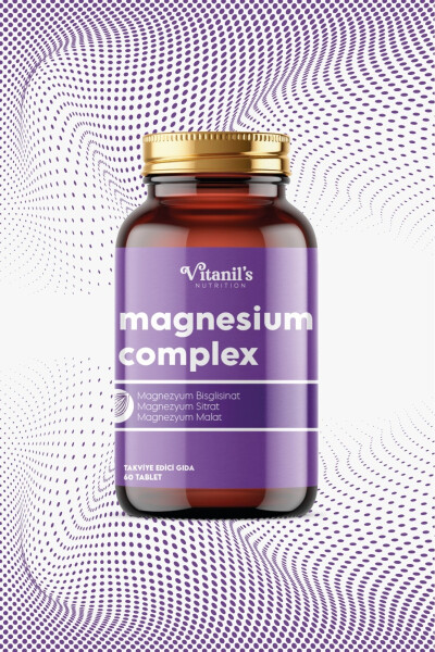 200 Mg Magnesium Complex 60 Tablets Mineral, Magnesium Malate, Citrate, Bisglycinate - 6