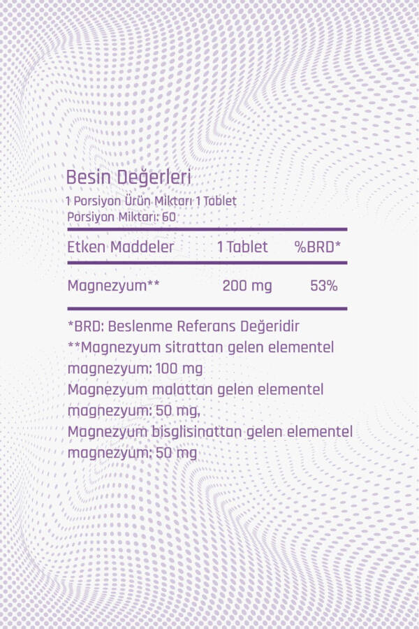 200 Mg Magniy Kompleksi 60 Tablet Mineral, Magniy Malat, Sitrat, Bisglitsinat - 4