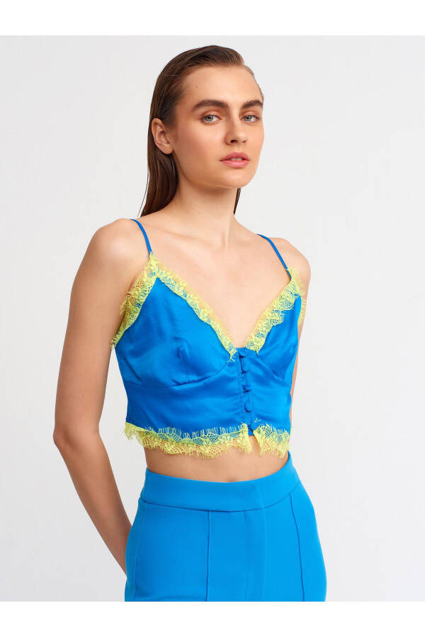 20120 Dantel Detaylı Crop Top-saks - 9