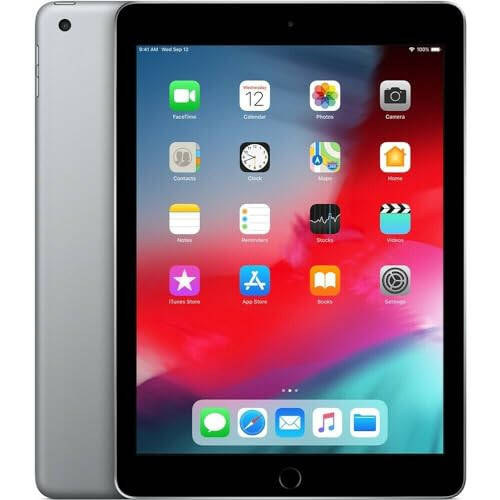 2018 Apple iPad 6th Gen (9.7-inch, Wi-Fi, 128GB) - Space gray (Renewed) - 1