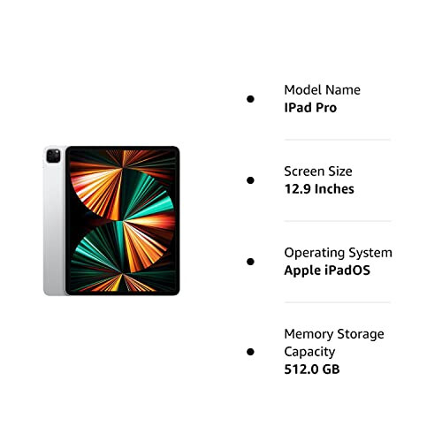 2021 yil Apple iPad Pro (12.9 dyuym, Wi-Fi, 512 GB) - Kumush (Yangi qilingan) - 7