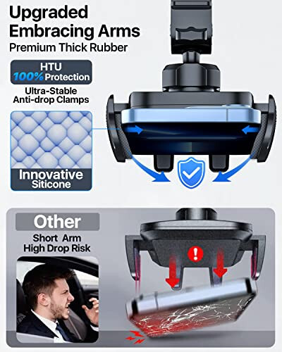 2024 En İyi Araba Telefon Tutucu 【80+LBS Güçlü Emme & Askeri Sınıf】【Patent & Güvenlik Sertifikaları】 Cep Telefonu Tutucu Kamyon Standı Araba Gösterge Paneli Ön Cam Havalandırma İçin iPhone 15 Pro Max 14 13, Koyu Mavi - 4