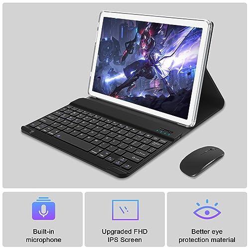 2024 En Yeni Tablet Android 13 Tabletler 10 İnç, Tablet 128GB ROM+16GB RAM (8+8 Sanal), 2'si 1 Arada Klavyeli Tablet, Güçlü Sekiz Çekirdekli+13MP Kamera, 1TB TF Genişletilebilir, FHD IPS Ekranlı WiFi Tablet Bilgisayar - 7