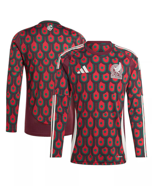 2024 Mexico National Team Men's and Women's Replica Long Sleeve Jersey (Burgundy) - 1