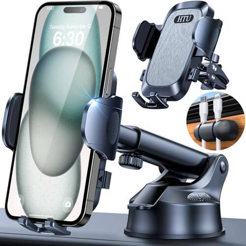 2024 Ultimate Car Phone Mount 【80+LBS Strongest Suction & Military-Grade】【Patent & Safety Certs】 Cell Phone Holder Truck Stand for Dashboard Windshield Vent for iPhone 15 Pro Max 14 13 (Dark Grey) - 1