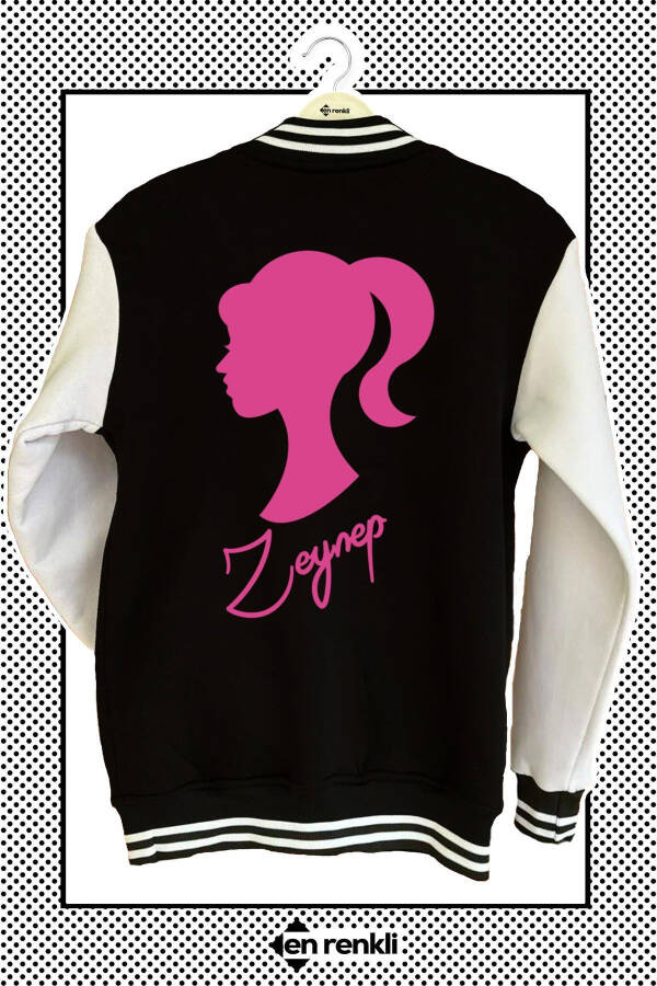 2025 FW New Season Double-Sided Name-Writable Printed Girls Oversize College Jacket 100% Cotton - 7