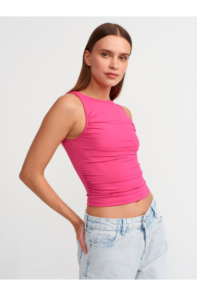 20827 Ruffled Sleeveless Top - Fuchsia - 17