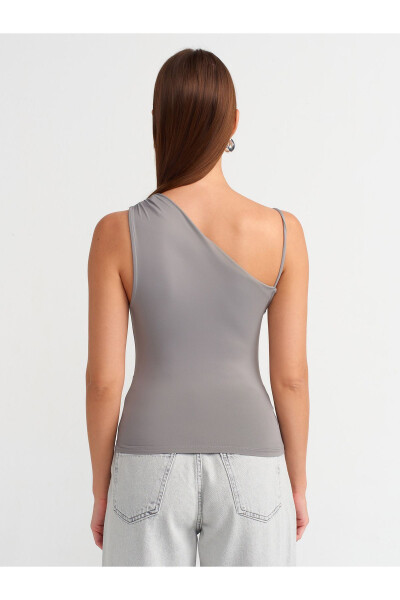 20861 Asymmetrical Ruffled Top-Grey - 14