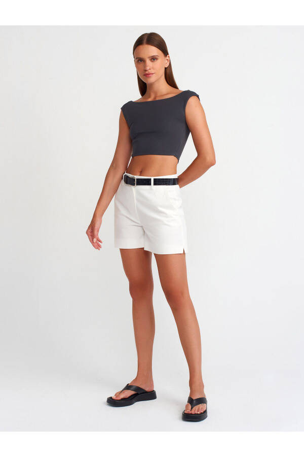 20869 Boat Neck Crop Top - Anthracite - 15