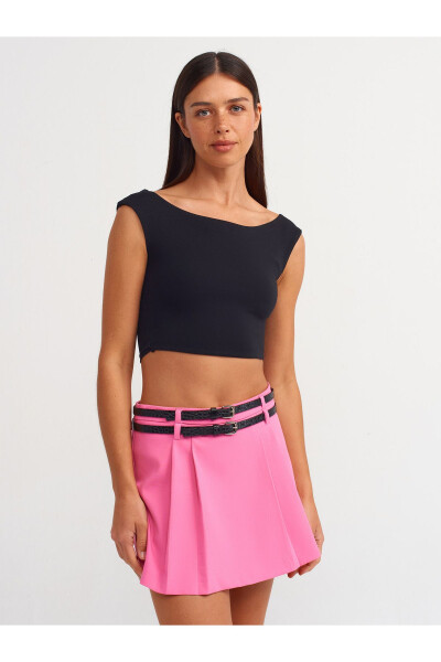 20869 Boat Neck Crop Top - Black - 19