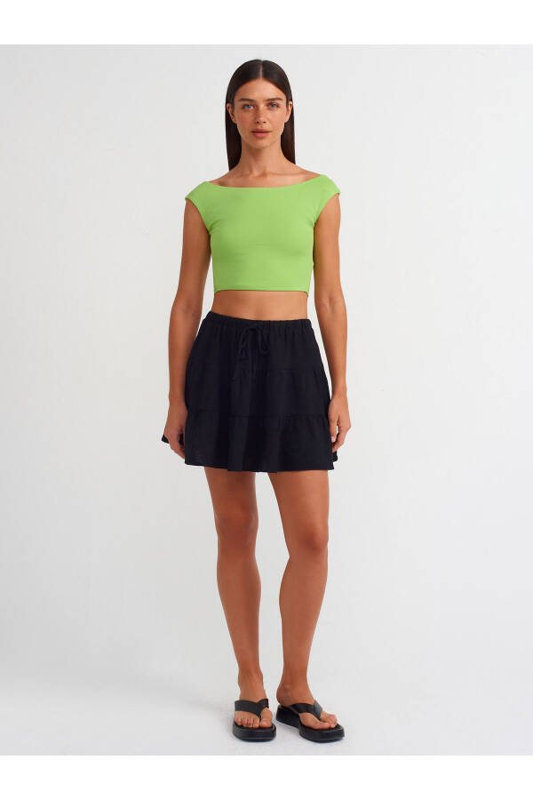 20869 Boat Neck Crop Top - Light Green - 15