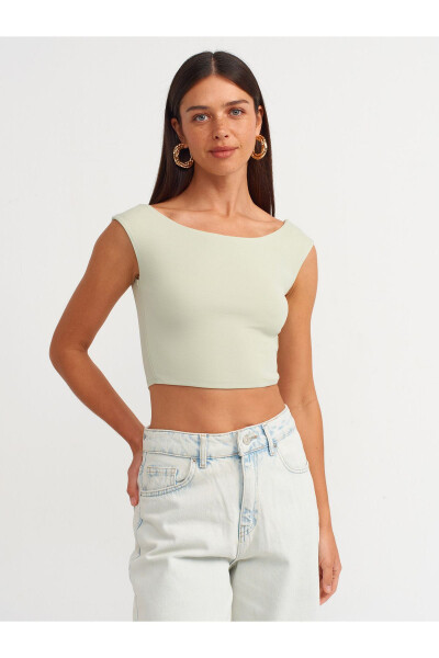 20869 Boat Neck Crop Top - Mint - 17