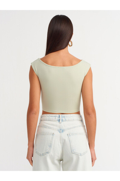 20869 Boat Neck Crop Top - Mint - 18