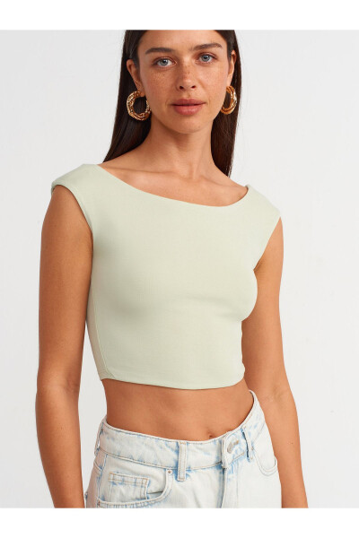 20869 Boat Neck Crop Top - Mint - 19