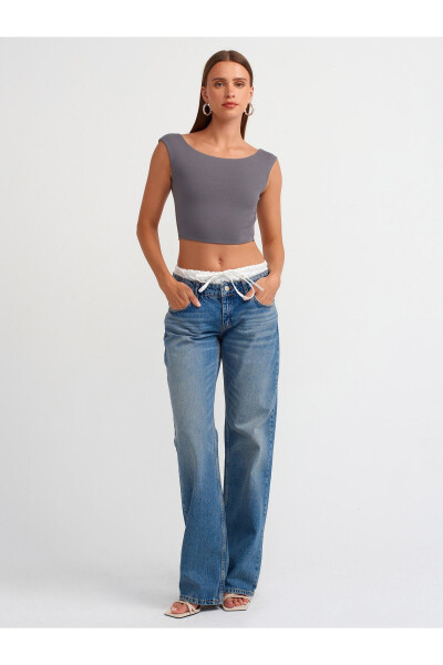 20869 Boat Neck Crop Top - Smoke - 19