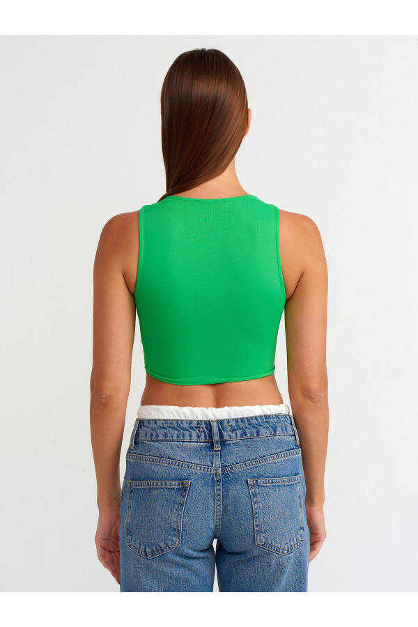 20902 Poliamid Crop Top - Yashil - 14