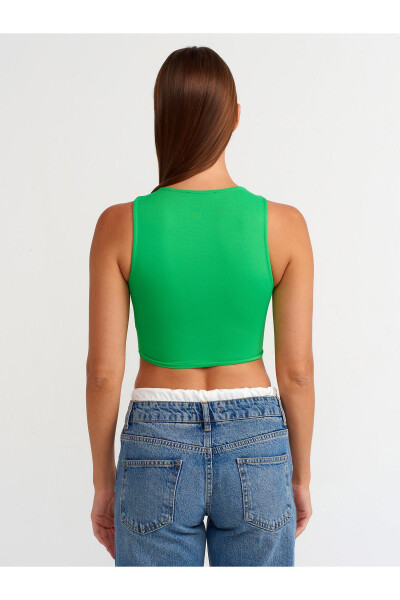 20902 Poliamid Crop Top - Yashil - 10