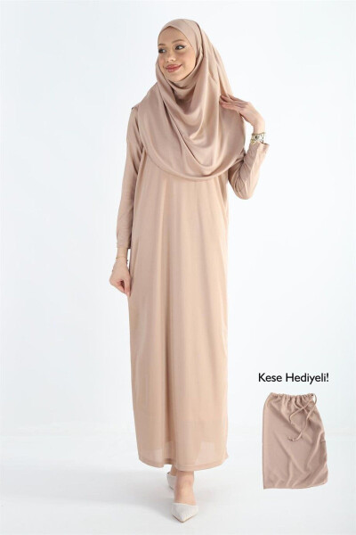 2133_One Piece Non-Slip Headscarf Namaz Tesettür Dress - 1