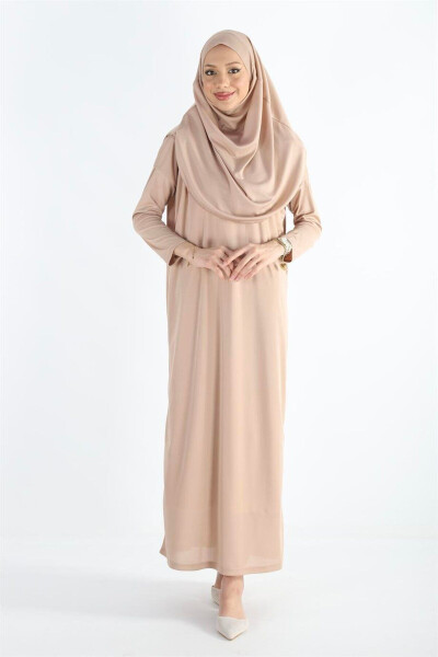 2133_One Piece Non-Slip Headscarf Namaz Tesettür Dress - 5