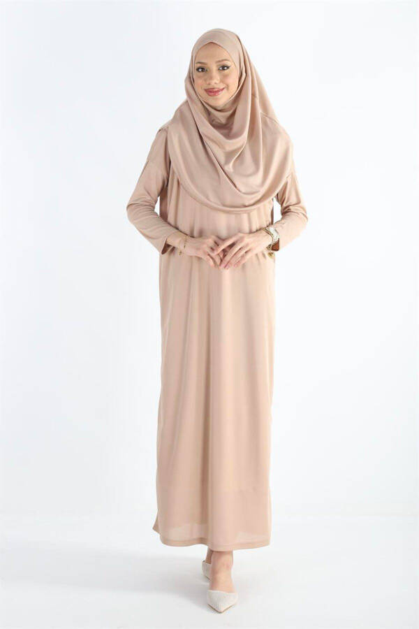 2133_One Piece Non-Slip Headscarf Namaz Tesettür Dress - 5