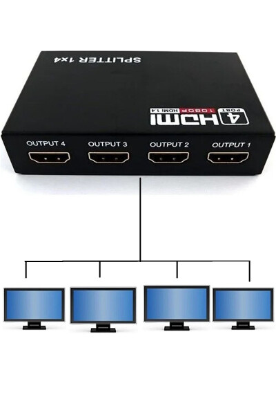 2142 4 Port HDMI Çoklayıcı Splitter Switch Çoğaltıcı Çoklu Ekran - 16