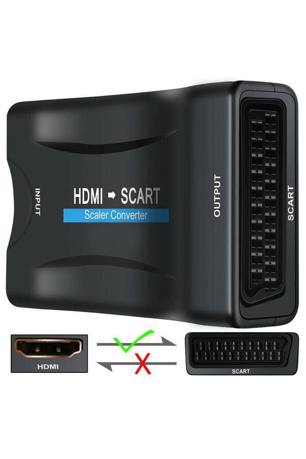 2164 HDMI to Scart AV Video TV Çevirici Dönüştürücü Adaptör Tüplü TV - 14