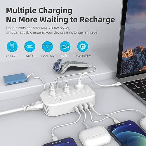 220v to 110v Converter 2300W Power Converter Adapter Combo for International Travel with 3 AC 3 USB-A 1 USB-C Step Down Voltage Converter US to Europe, UK, AU, IT, Asia, India, S.Africa 200+ Countries - 3