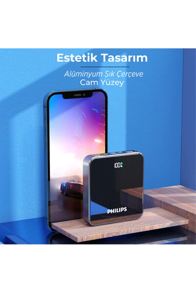 22.5W PD 4 Portlu 10000 mAh LED Göstergeli Taşınabilir Hızlı Şarj Cihazı Powerbank - 3