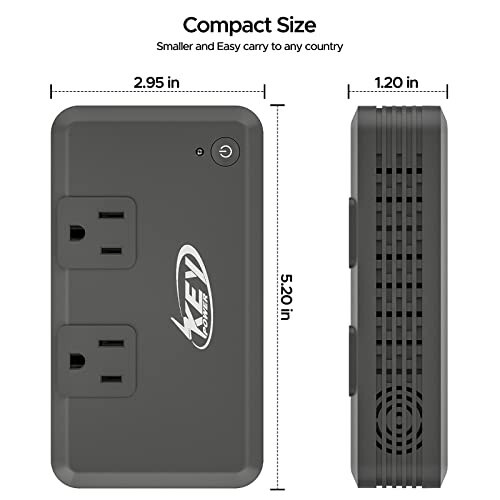 230w Voltaj Dönüştürücü 240V/220V - 120V/110V Key Power Uluslararası Güç Dönüştürücü Seyahat Seti - Amerika'da Kullanım İçin Seyahat Adaptörü, Saç Düzleştirici, Avrupa, Avustralya, İngiltere, İtalya vb. Yurtdışında - 7