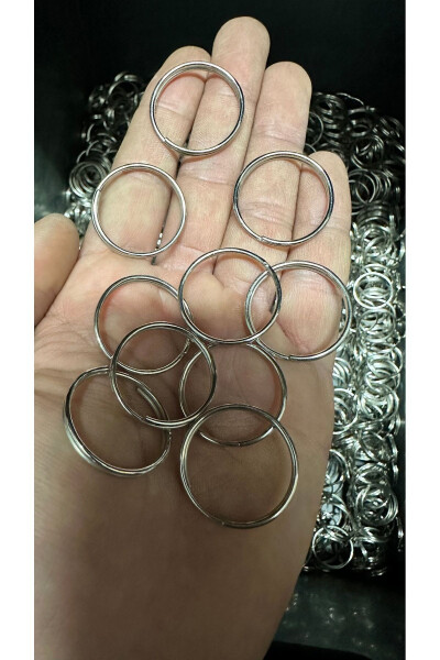 2.4 Cm Thin Ring Silver Color (100 PCS) Keychain Ring Round Ring Macrame - 11