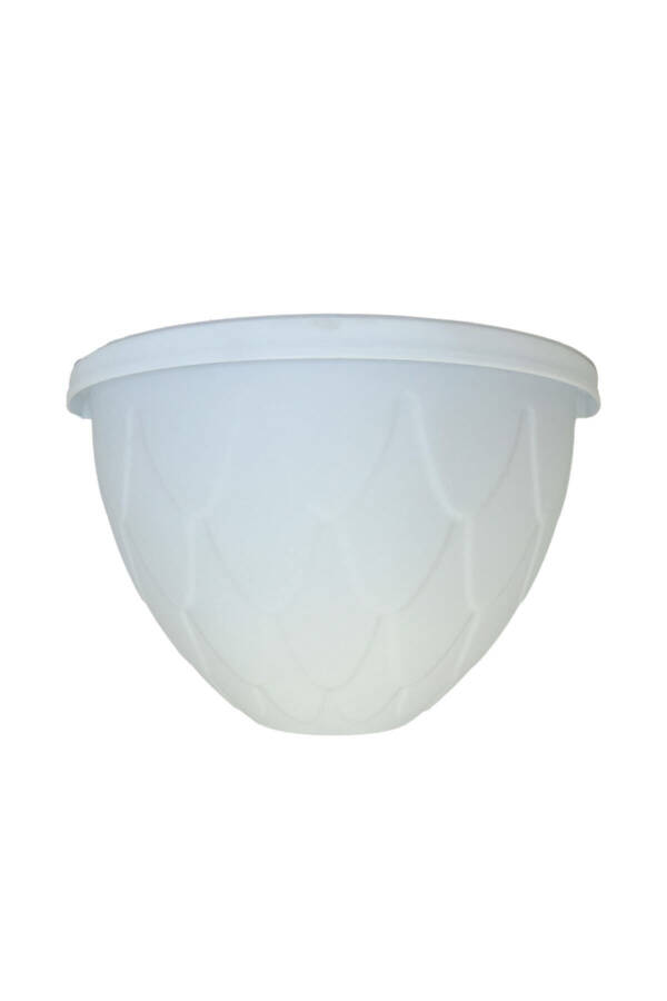 2.4 Litre Beyaz Yarım Duvar Balkon Saksısı Bahçe Duvarı Mat Plastik Saksı Damla No2 29,5x17,5cm - 10