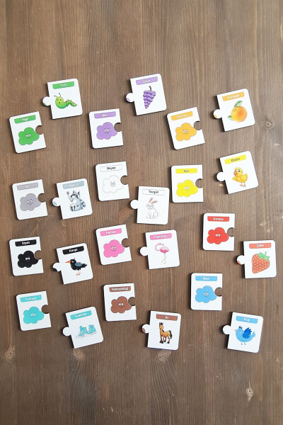 24 Piece Wooden Color Matching Cards - 2