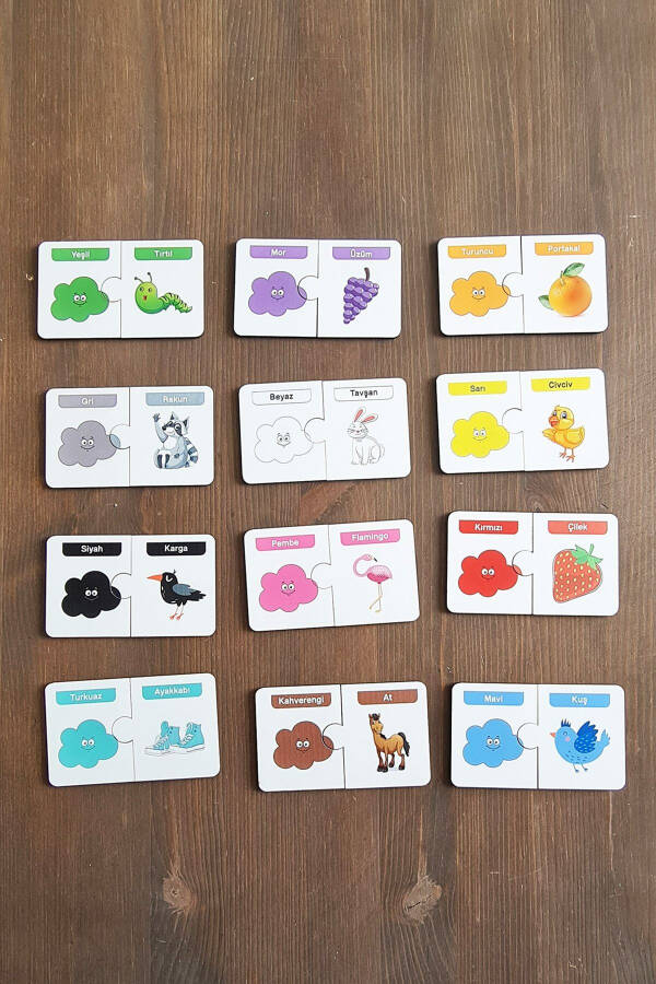 24 Piece Wooden Color Matching Cards - 3