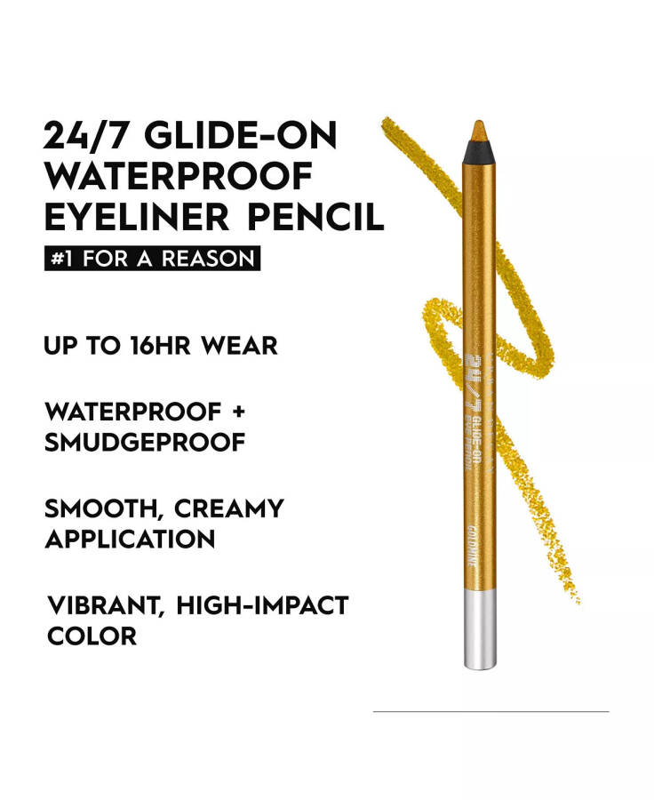 24/7 Glide-On Su Geçirmez Eyeliner Kalem Altın Madeni (altın ve altın mikro parıltılı) - 3